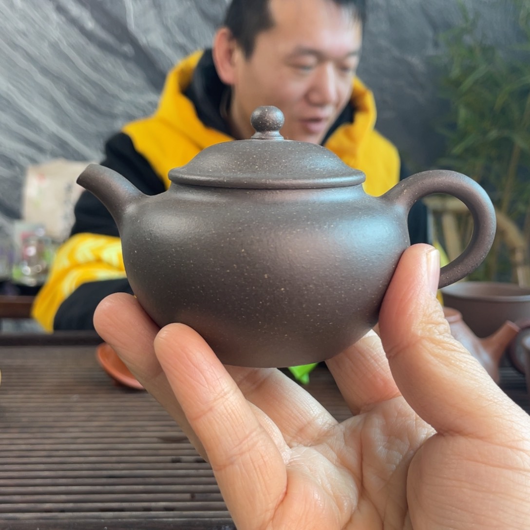 紫砂茶壶蠡墅天青莲子高