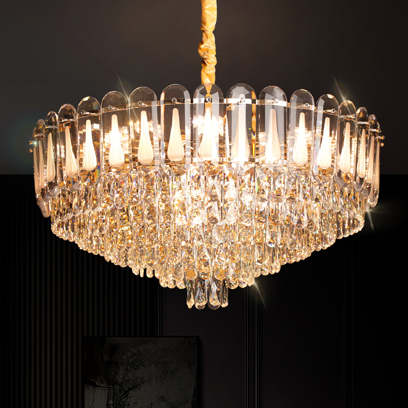 轻奢水晶吊灯奢华高级感2025新款客厅主灯餐厅卧室大气风中山灯具