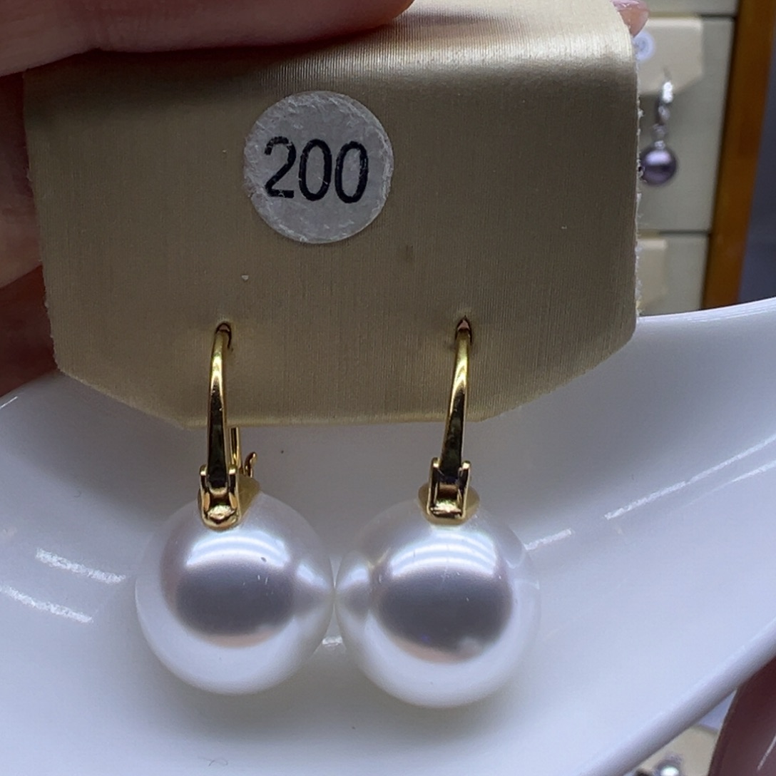 银S925镶嵌淡水珍珠耳饰
