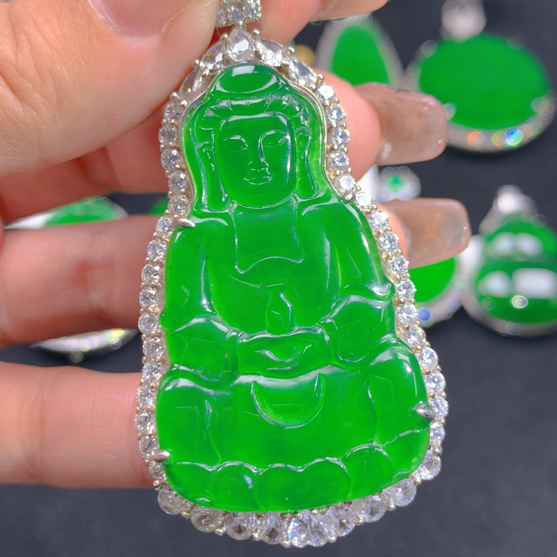 翡翠颈饰银S925镶嵌1111111111