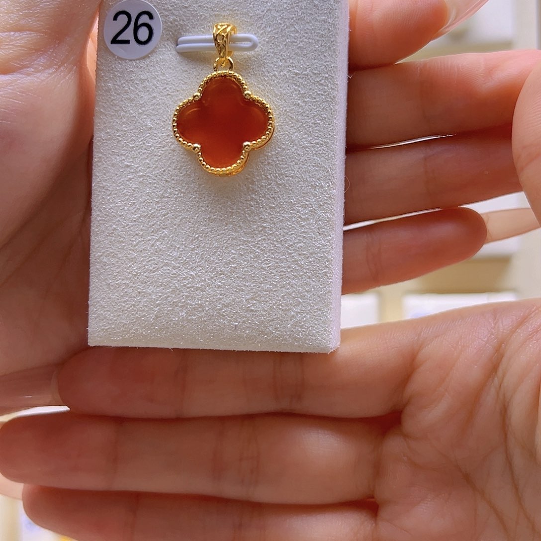 玛瑙/玉髓颈饰银S925镀金镶嵌