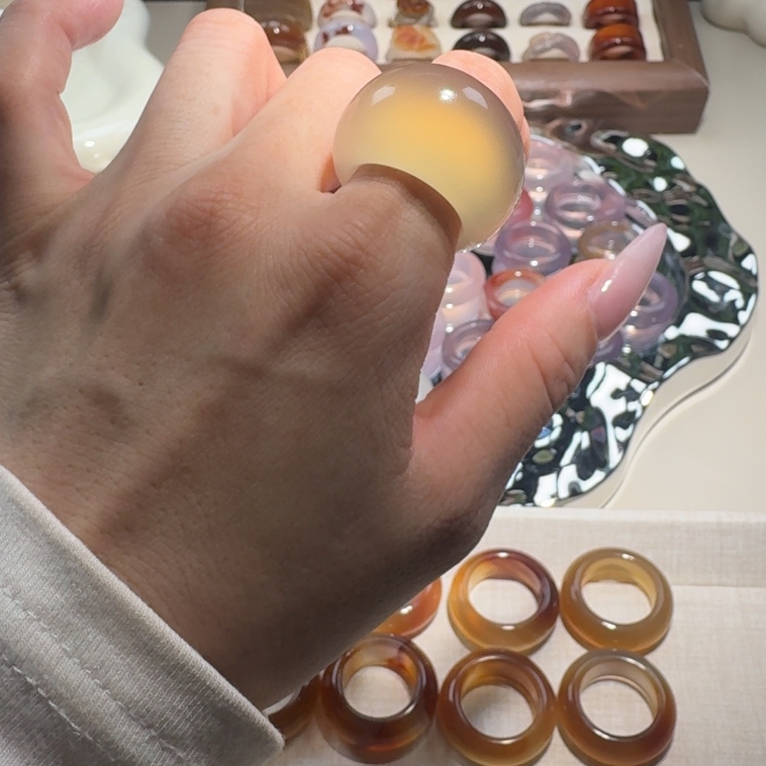 玛瑙/玉髓未镶嵌戒指