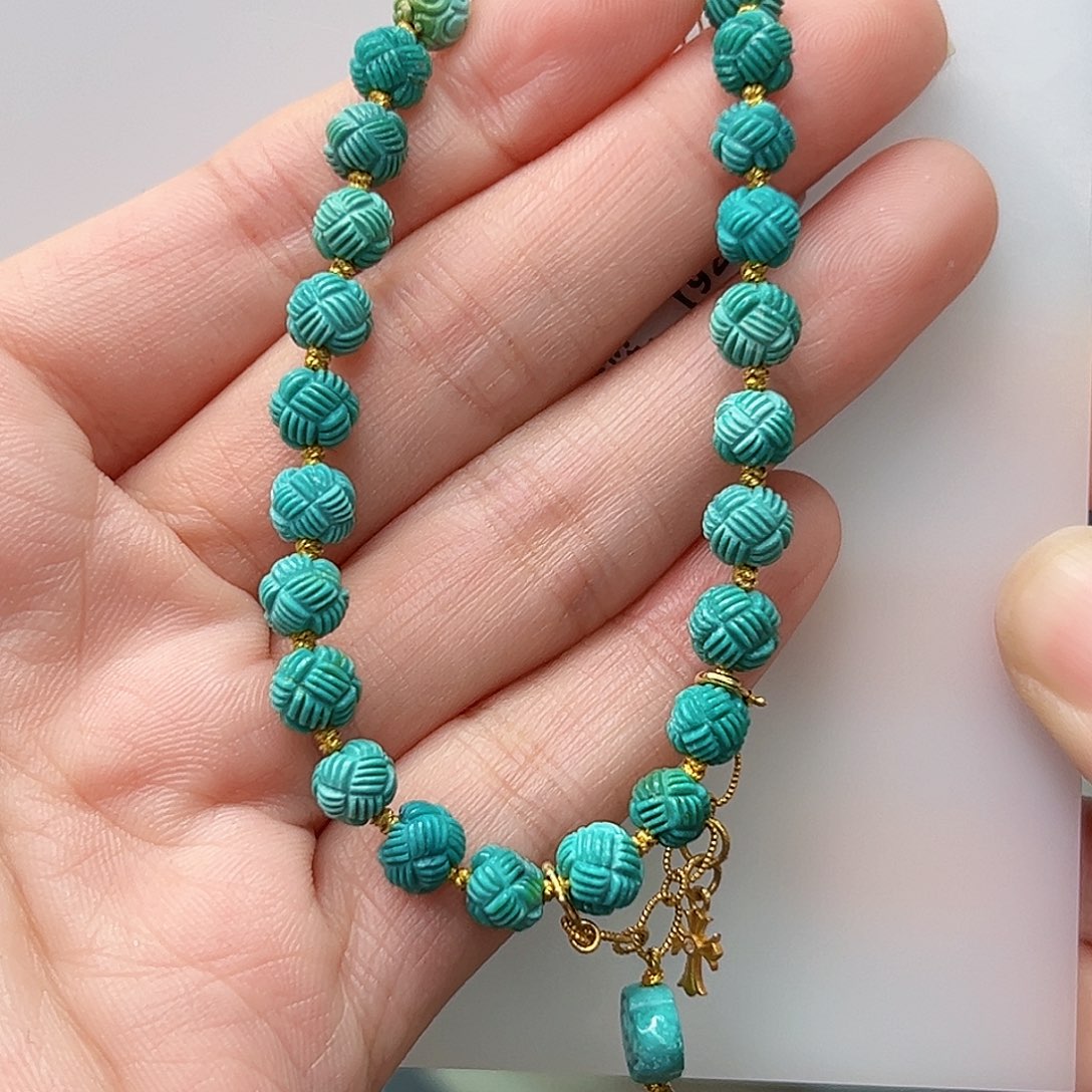 绿松石珠宝奇石18K金镶嵌