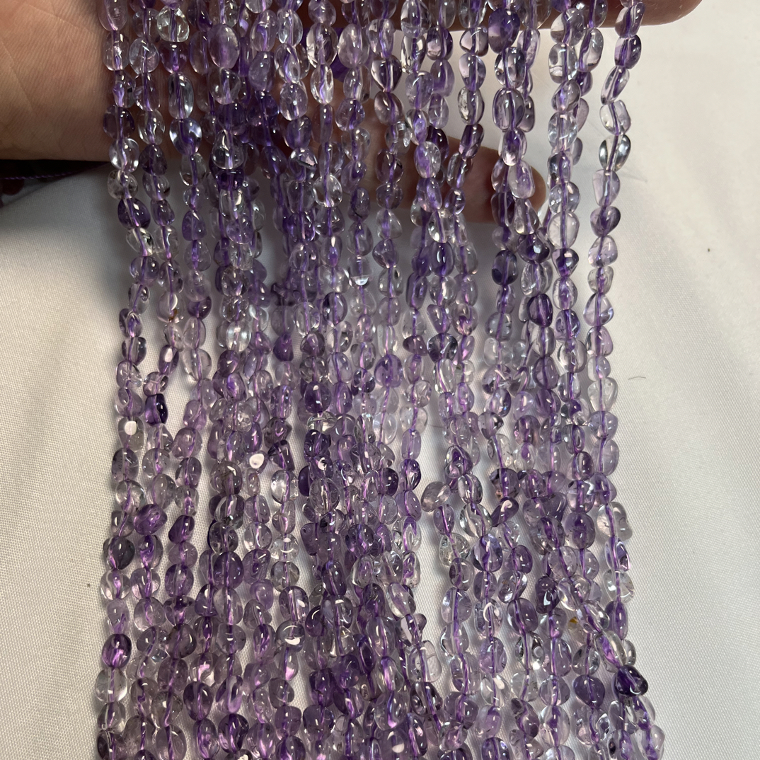 5毫米左右紫水晶随形不规则散珠长链diy毛衣链饰品配件半成品
