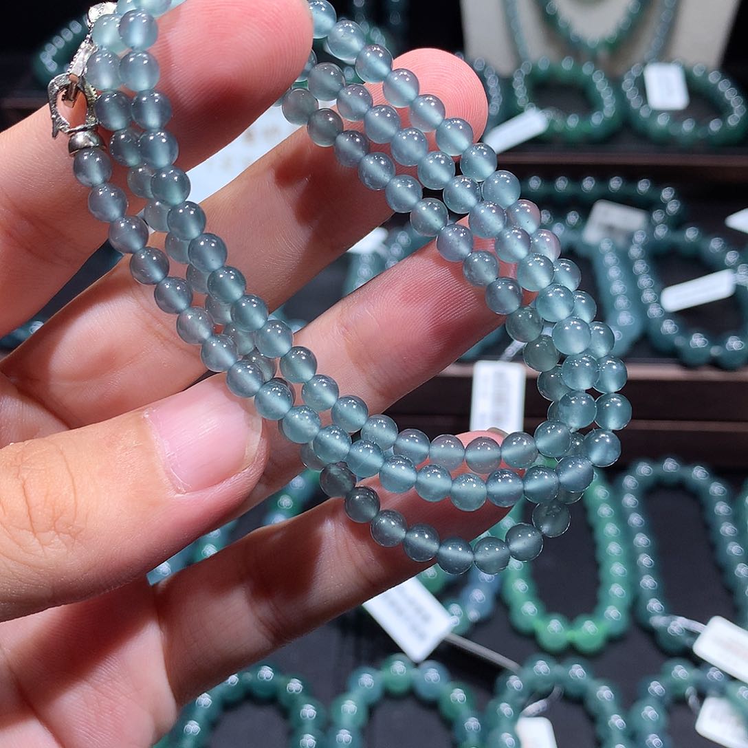 翡翠未镶嵌颈饰天然a货翡翠项链4.8