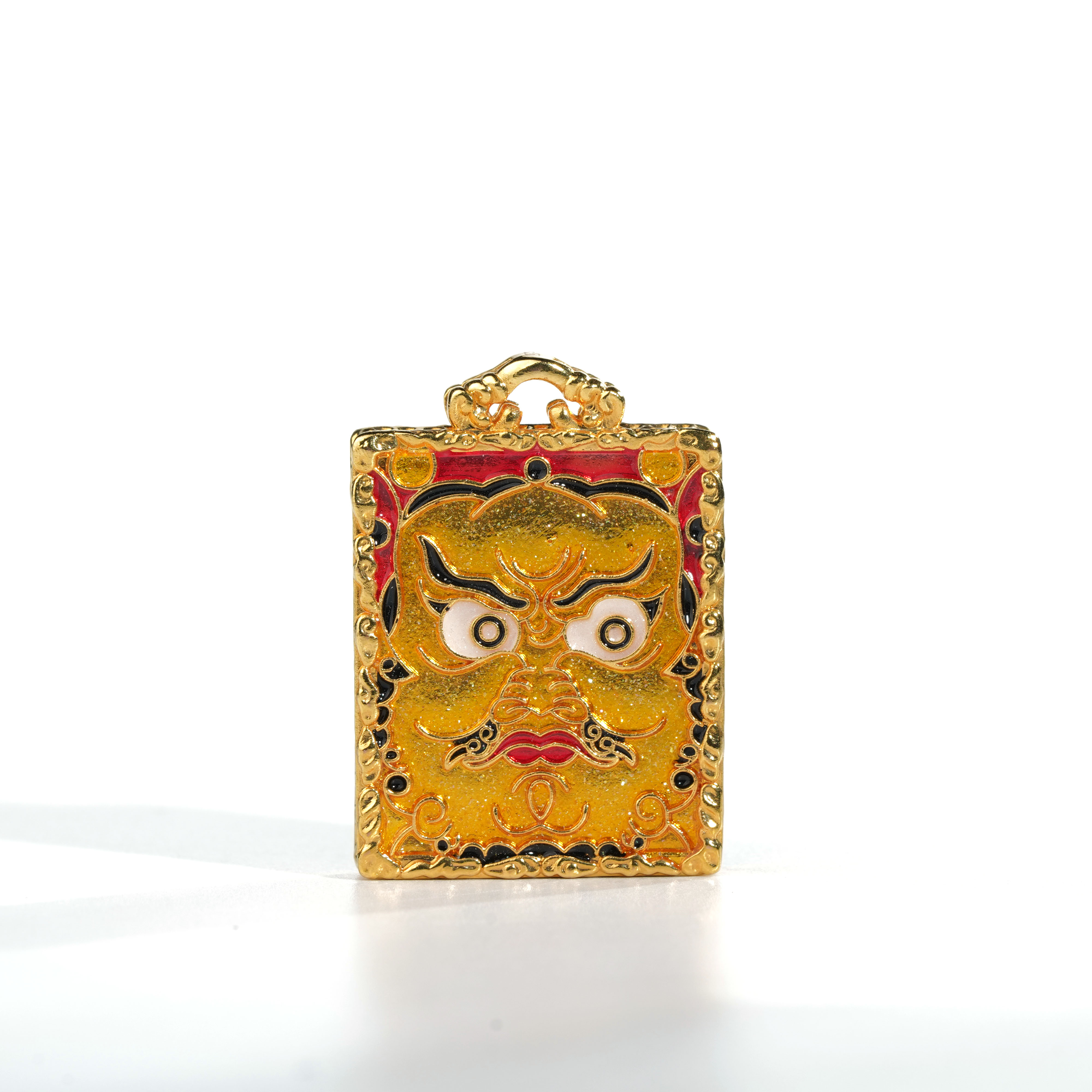 【鹿鸣】18k金黄财神无事牌吊坠 赠银链 G99