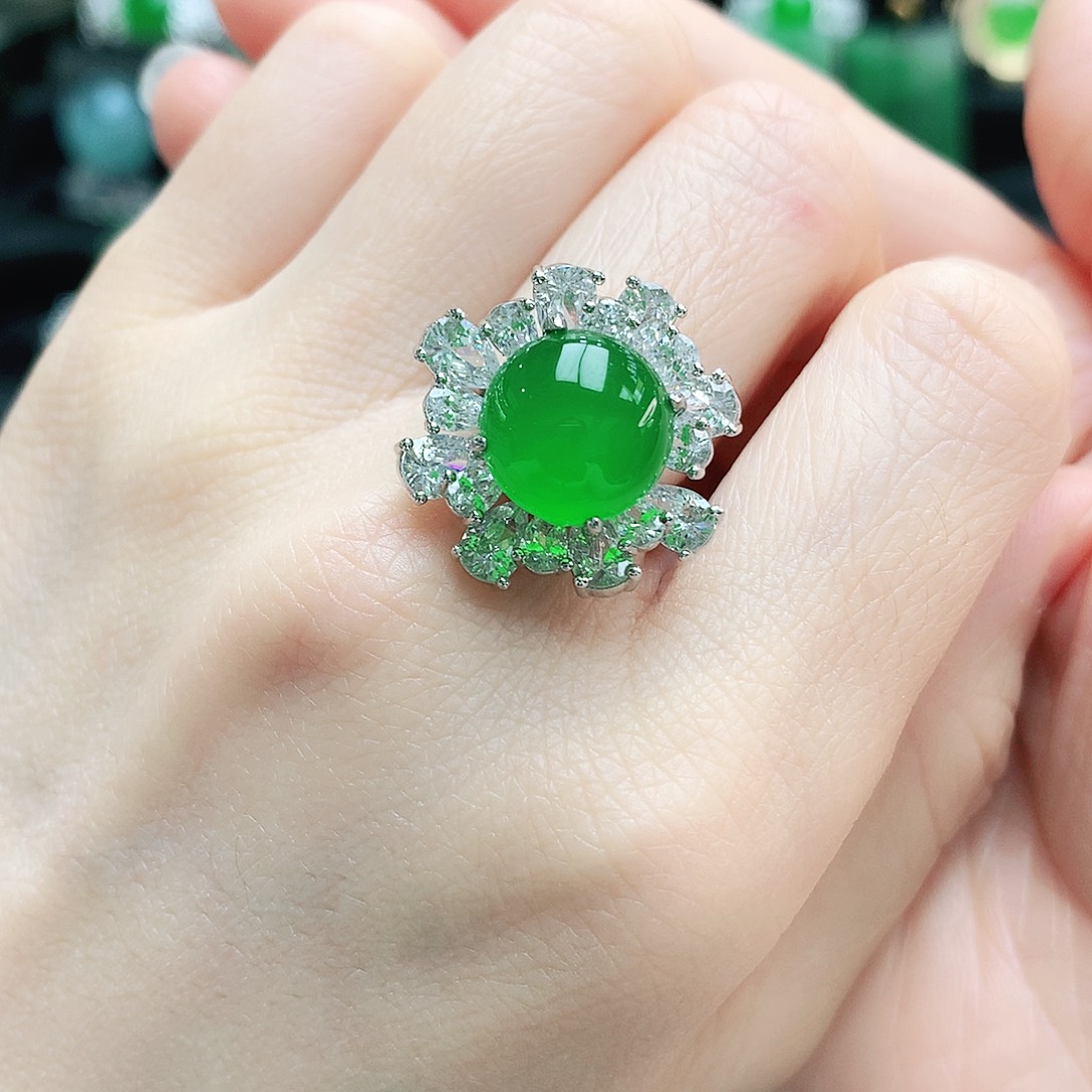 玛瑙/玉髓戒指银S925镶嵌