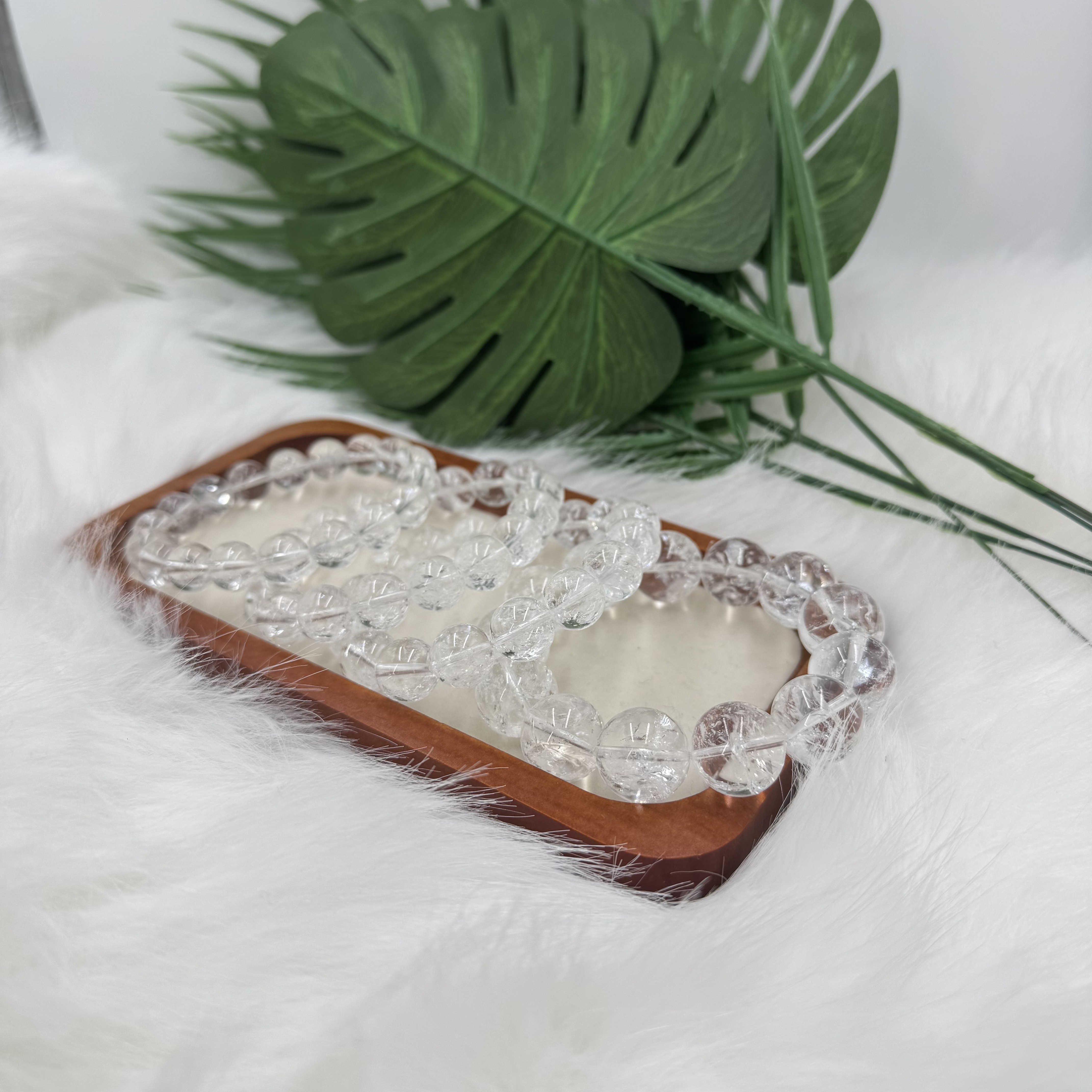 s52纯天然水晶白阿赛手串多样发其一