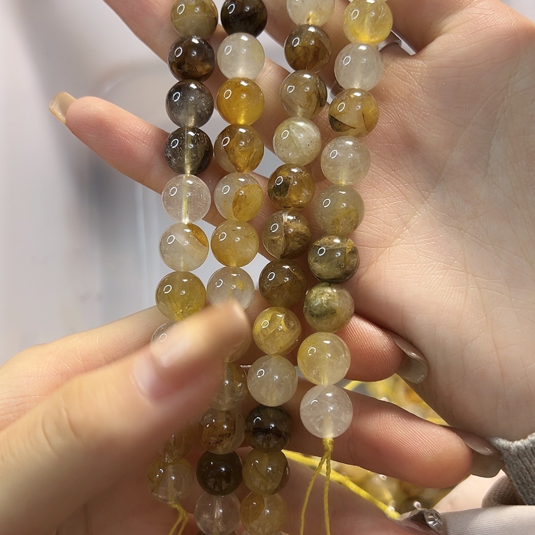 玛瑙/玉髓未镶嵌珠宝半成品卡10黄胶花一条