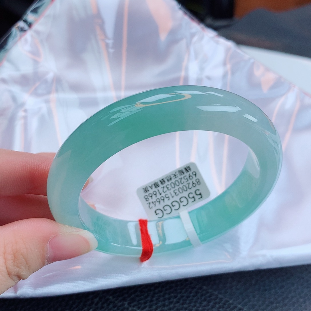 翡翠手镯未镶嵌粥***花缅甸天然翡翠a货