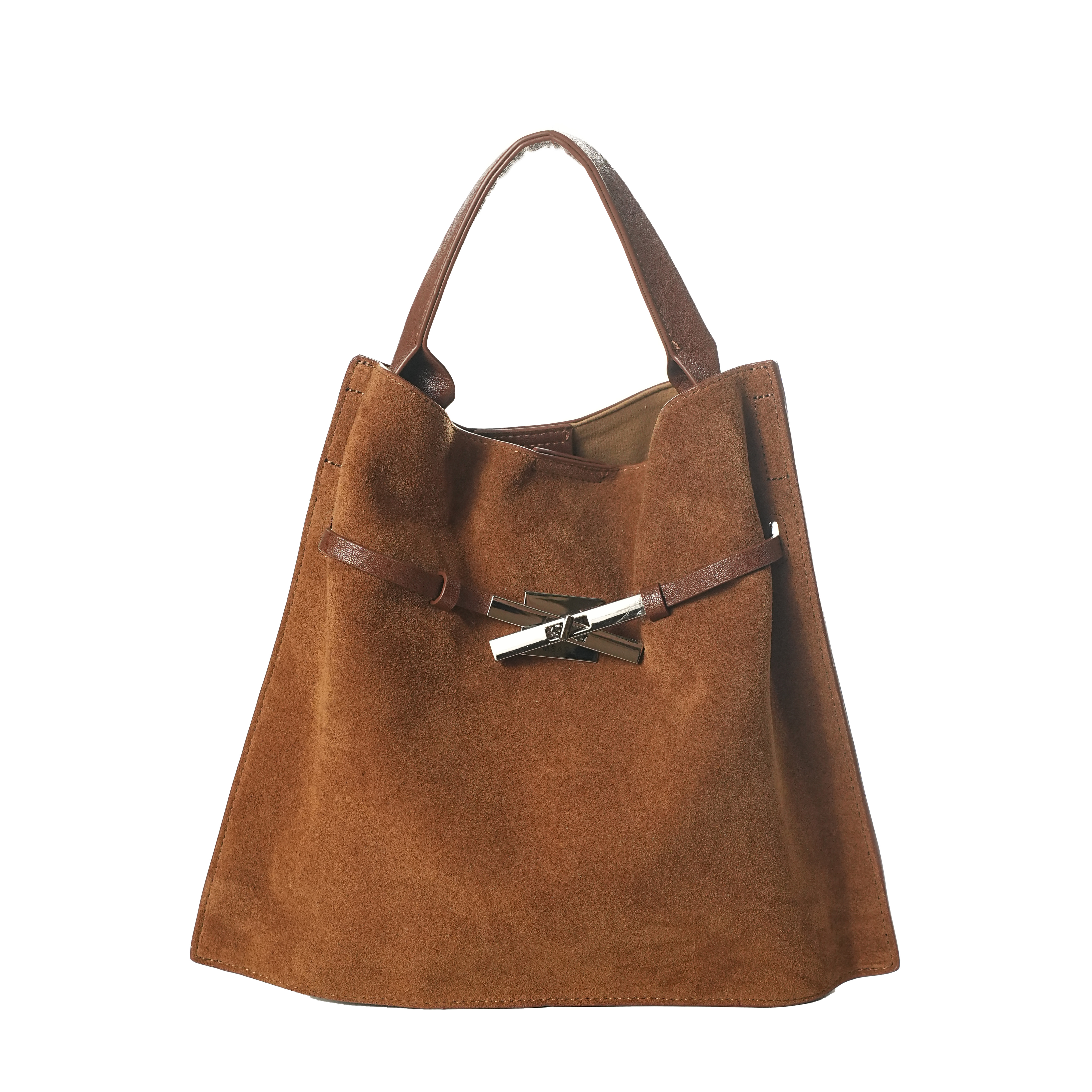 2025早秋新款女士手提斜挎包J1235-棕色