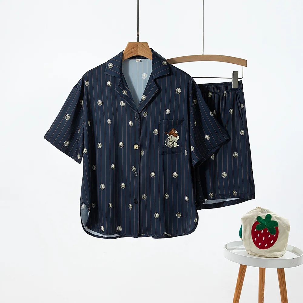 【野SP-狮子座短袖短裤】春夏季新款都市野兽男女情侣可外穿居家服