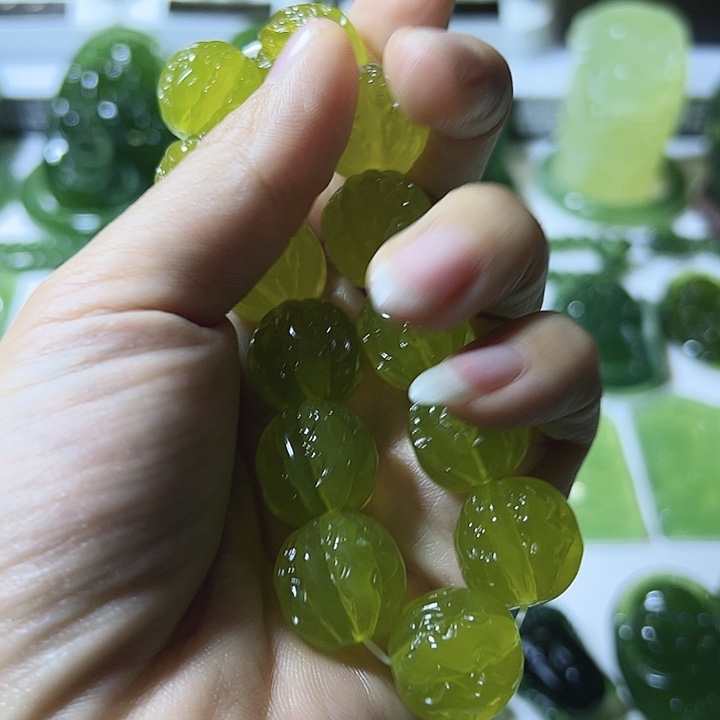 6***2蛇纹石玉合金手链