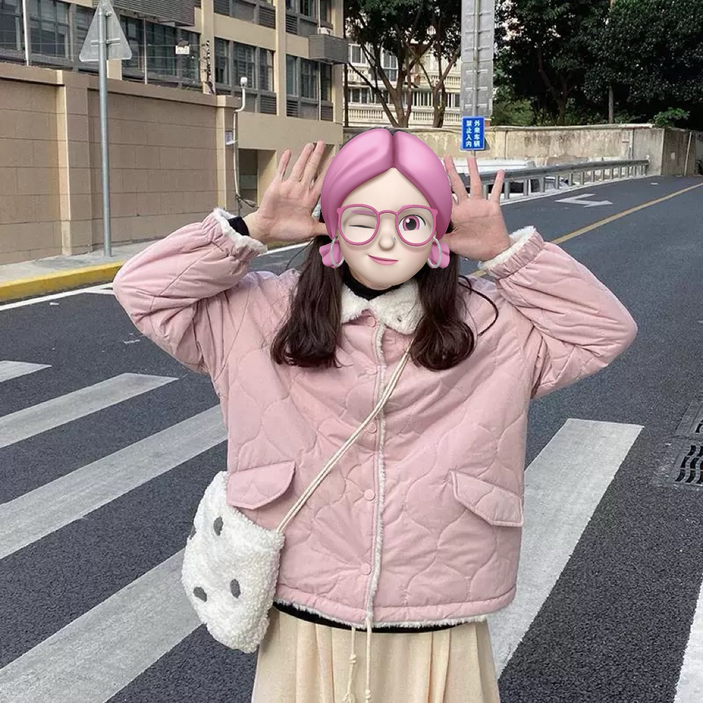 毛毛棉服女两用领子日系冬季新款外套