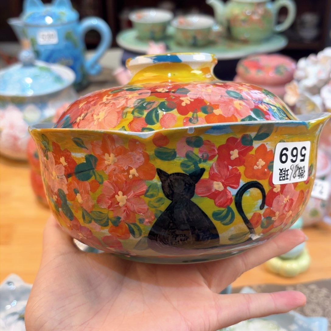 景德镇手绘高温釉下彩陶瓷茶具