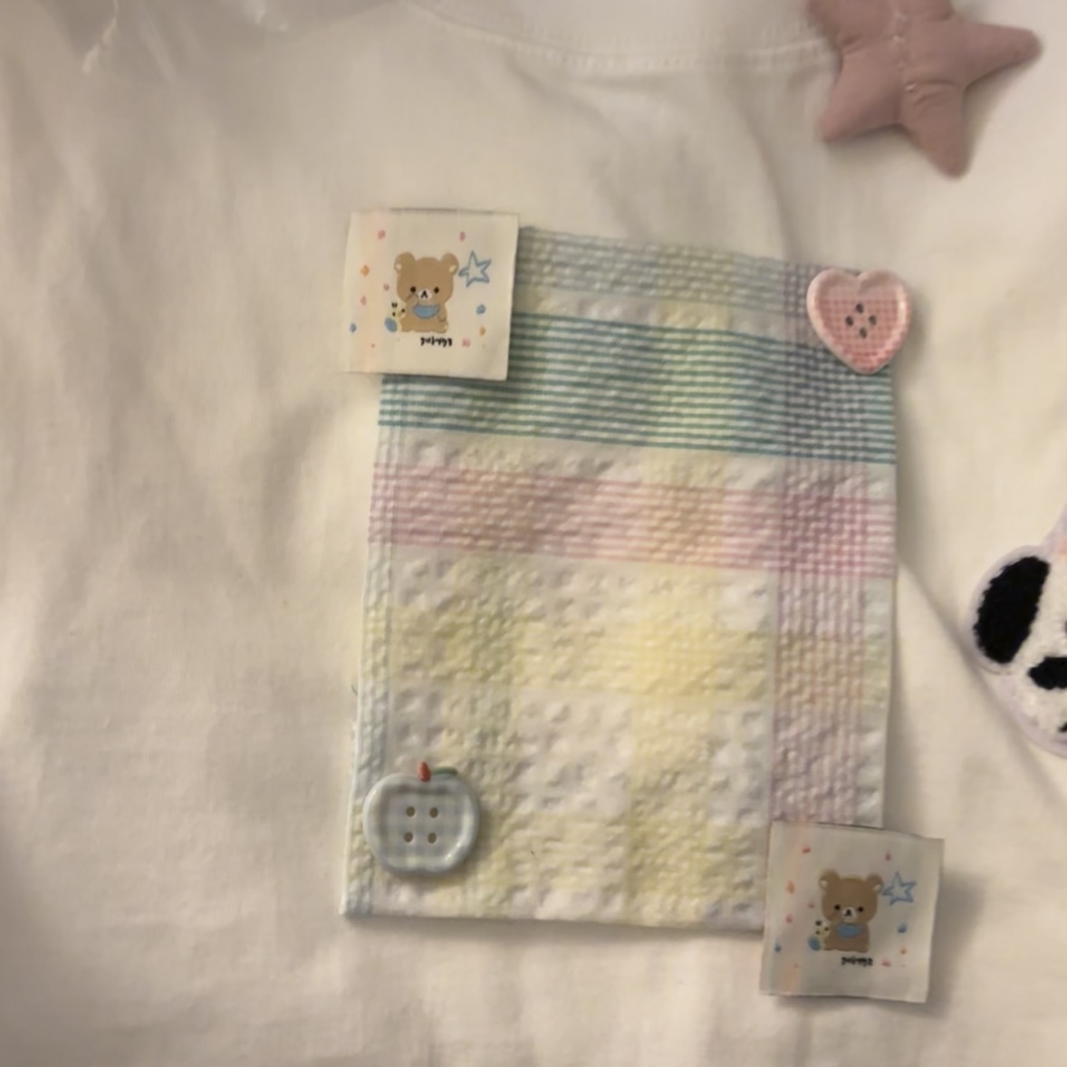 原创拼布轻松熊短袖