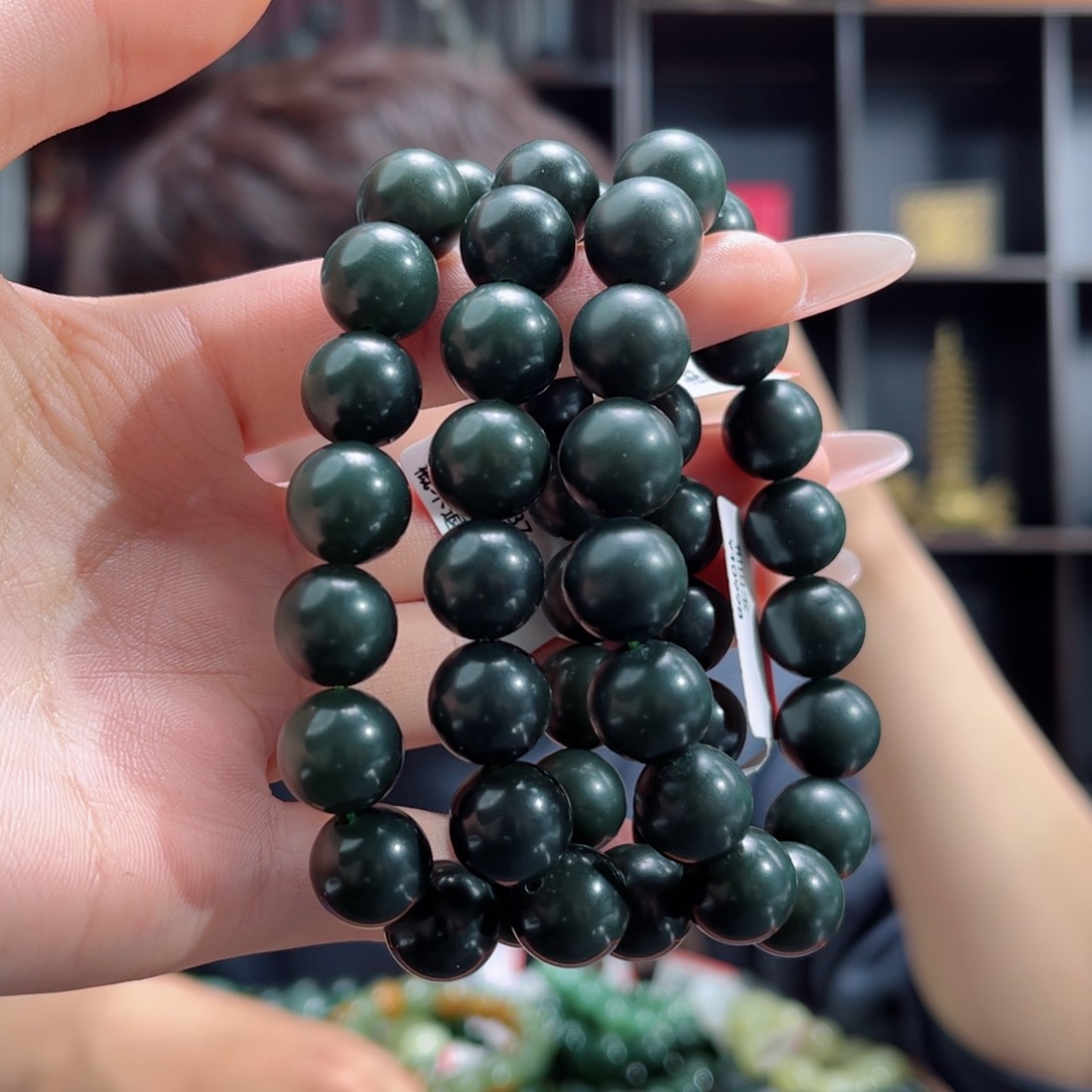 【闪购商品】和田玉手链未镶嵌92年沙枣青特细12 多样性拍一发一