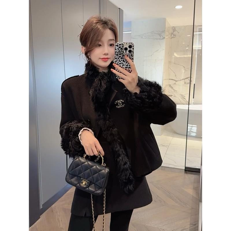 【大静静】“一眼沦陷”高端定制山羊绒羊毛拼接小胡羊皮草外套