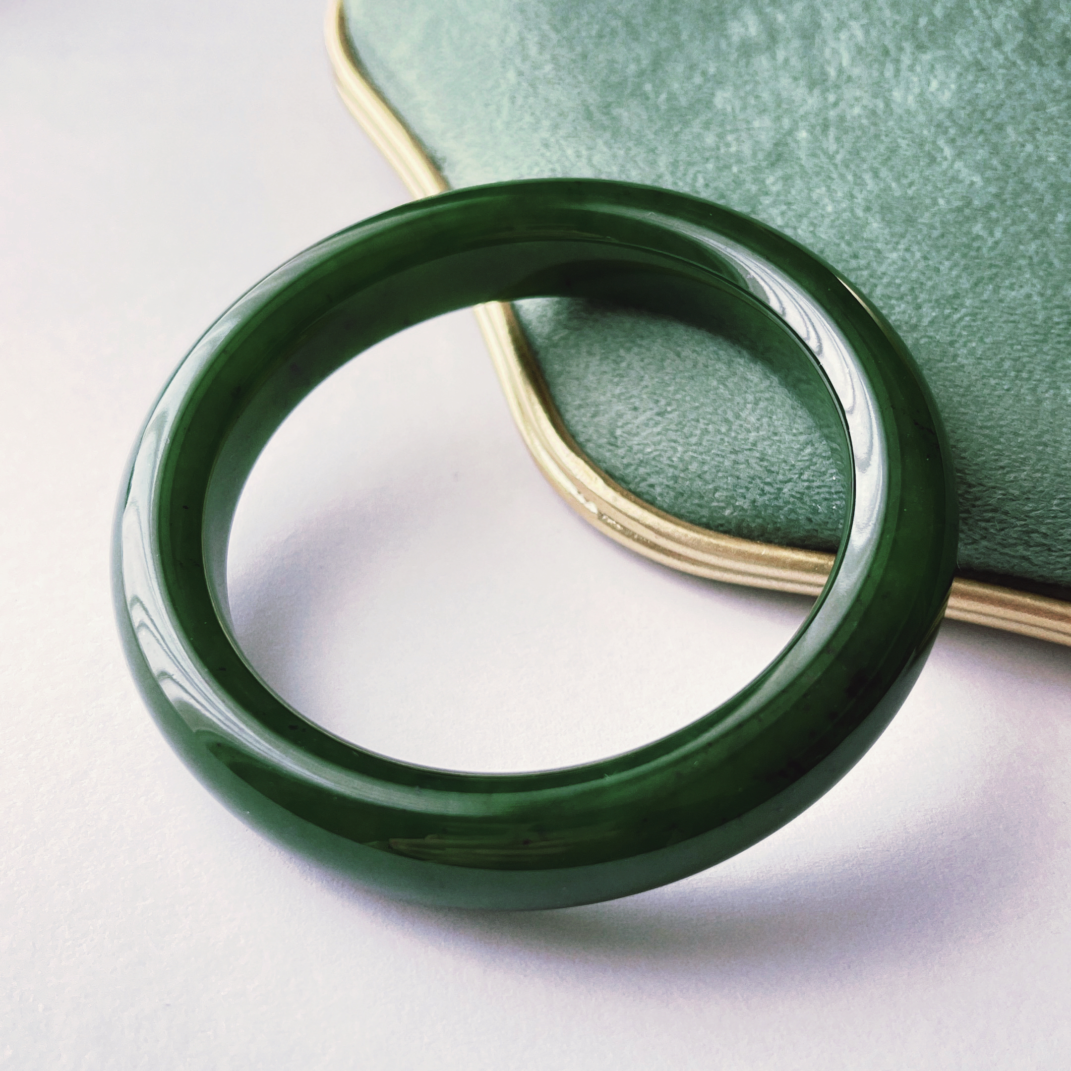 【晶雁严选】和田玉碧玉俄碧红皮老料手镯女款时尚绿色