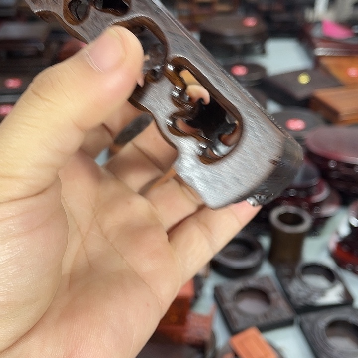 紫砂红木底座工艺品红木底座工艺品11公分