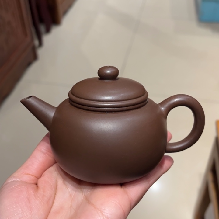 紫砂茶壶紫泥半手工标平壶