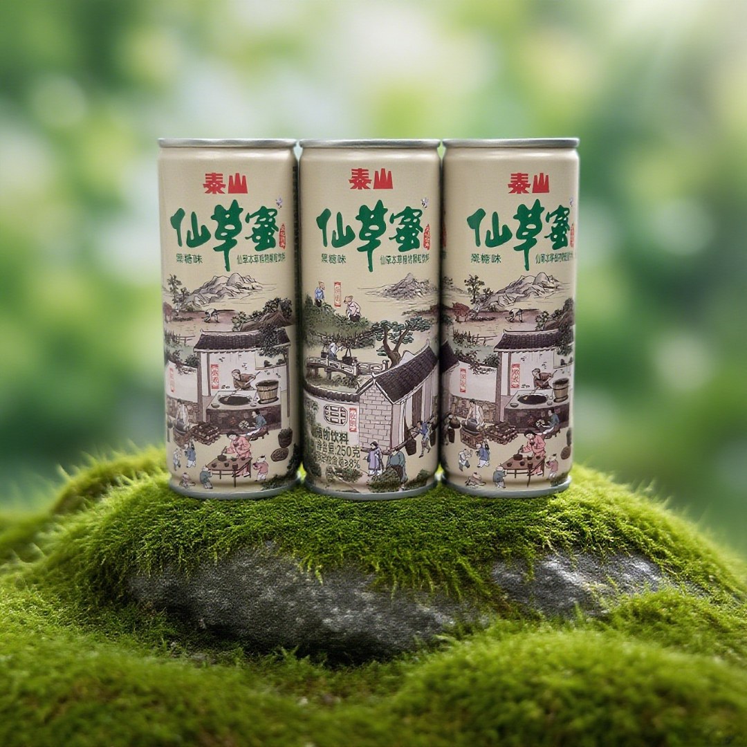 泰山黑糖味仙草蜜250克*24罐草本植物饮料拆箱好喝清新拆箱发货