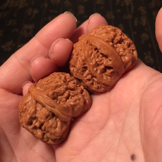 把件文玩核桃白狮子异型