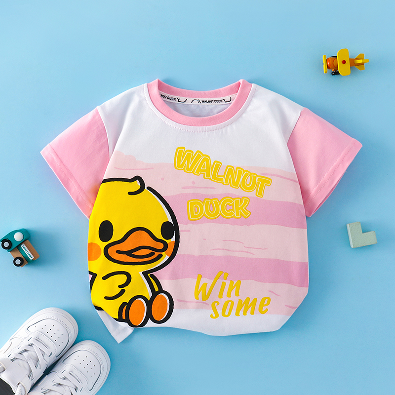 【青货福利】2025夏季新款男女童小黄鸭悠闲鸭T恤4T303