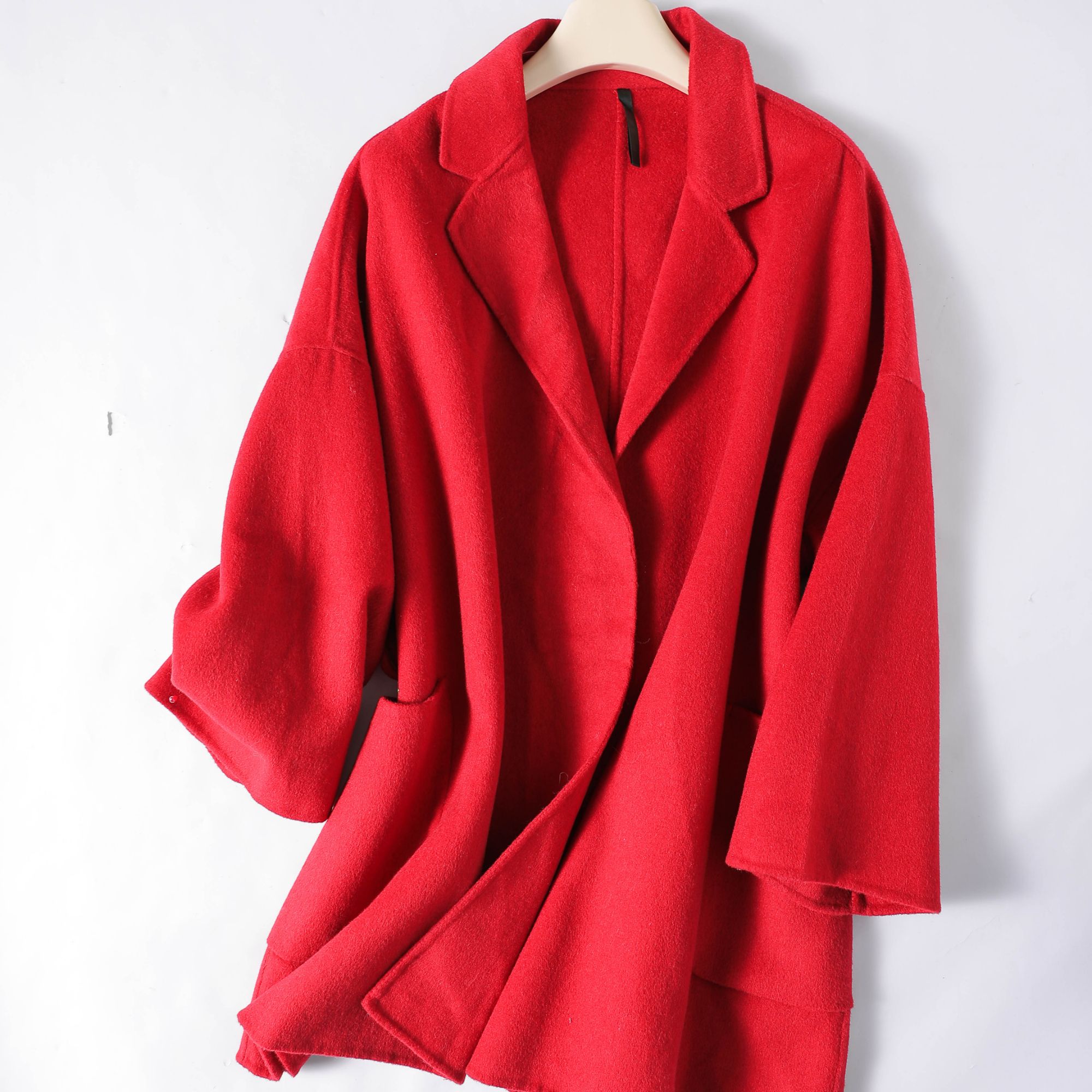 R-9097 高段位奢品！100%羊毛 简约气质时尚纯色宽松百搭双面呢