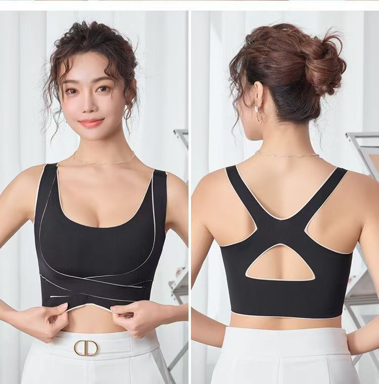 运动背心防震无痕聚拢上托美背调整型无钢圈爆款文胸