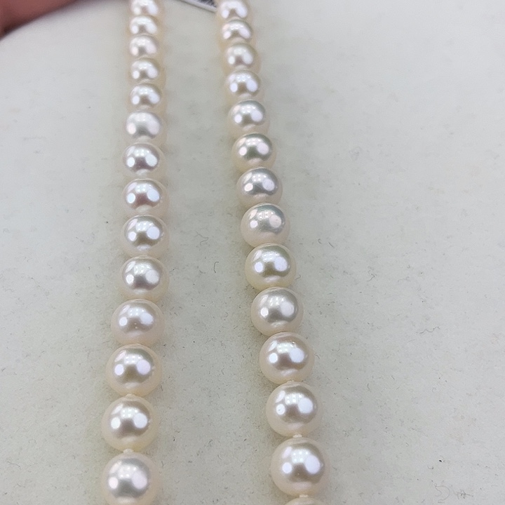 淡水珍珠颈饰银S925镶嵌卡9极光炫彩高品