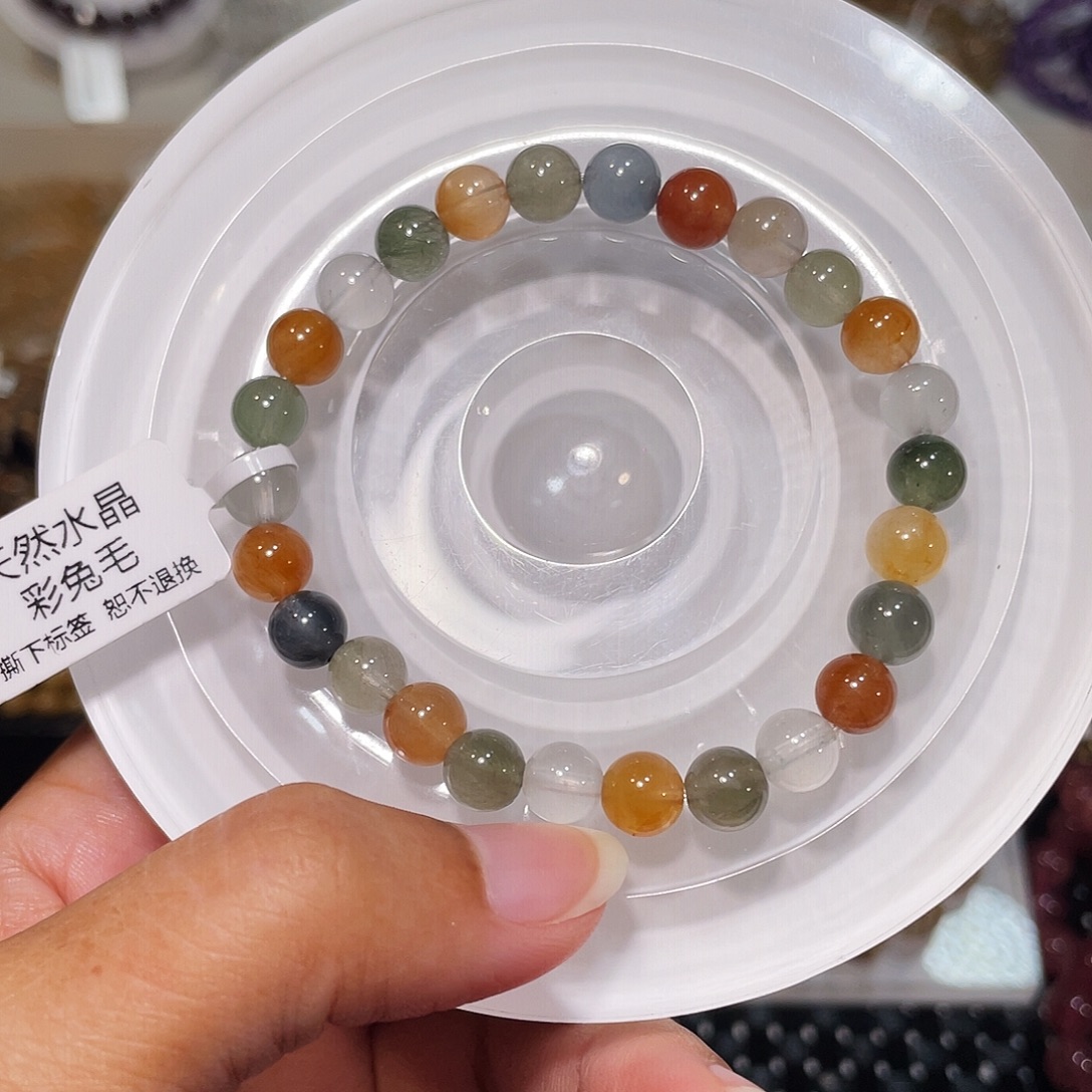 手串未镶嵌水晶已实名彩兔毛7m