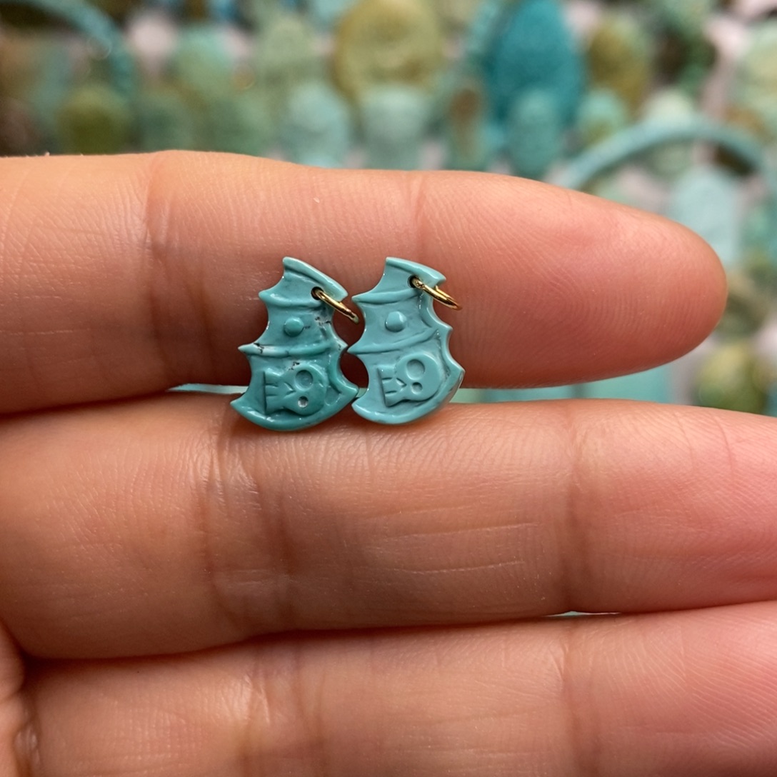 绿松石未镶嵌绿松石绿松石一对