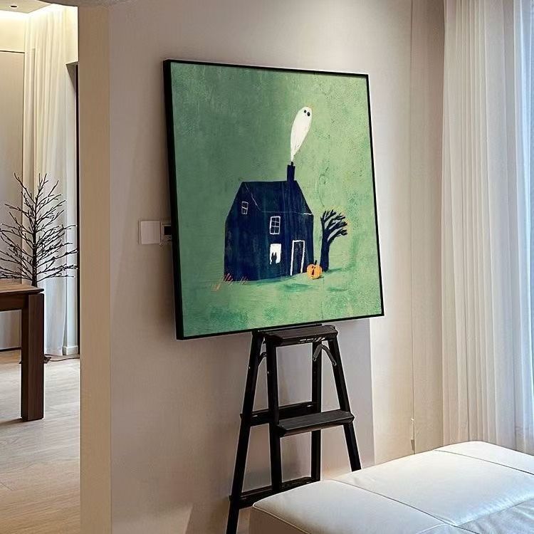 新款现代小众个性抽象人物肌理装饰画玄关柜客厅沙发挂画18080