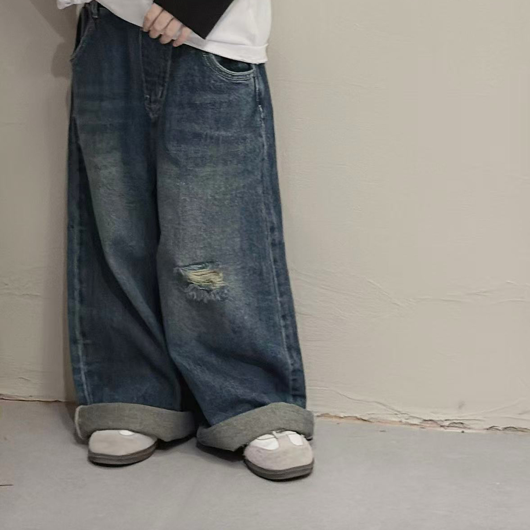 秋季童装韩版宽松牛仔裤