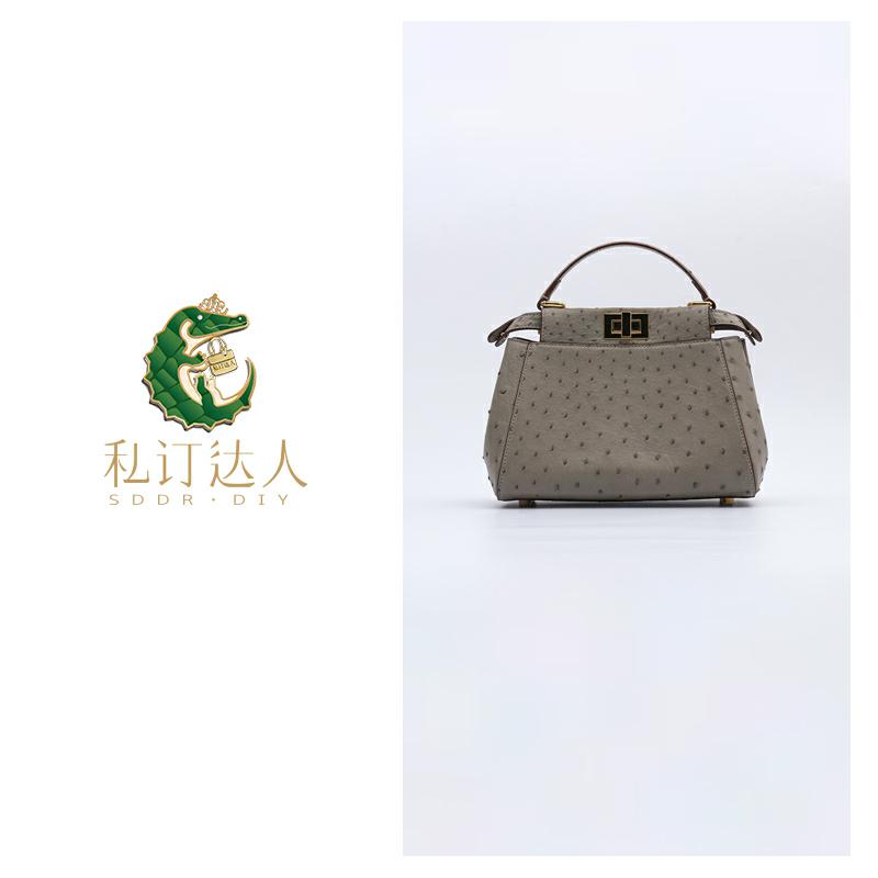 AI.BAGBURRY2025新款真皮轻奢时尚小众鸵鸟皮单肩包