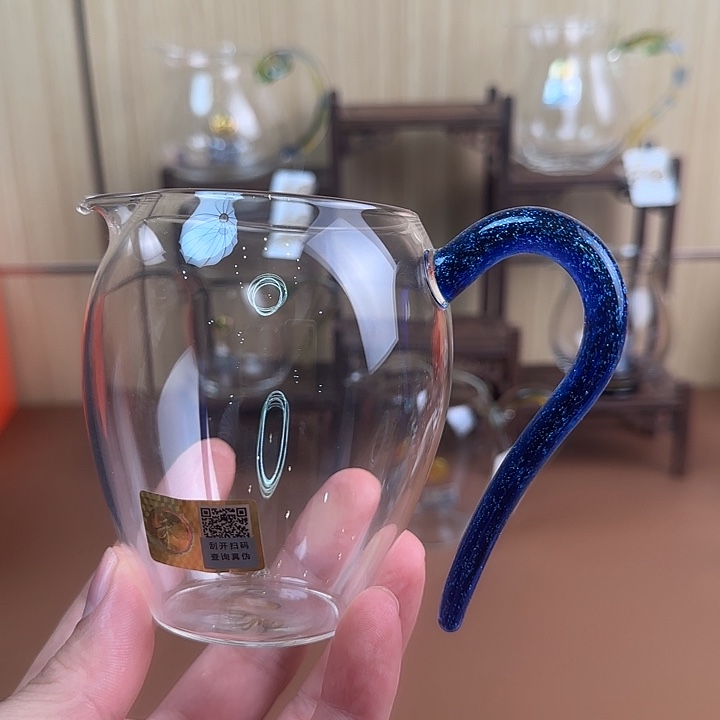 独***角高硼硅禾器怡然斑斓宝蓝金