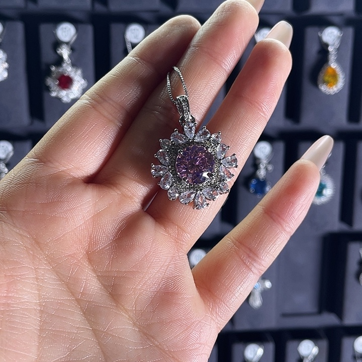 银S925镶嵌碧玺颈饰171