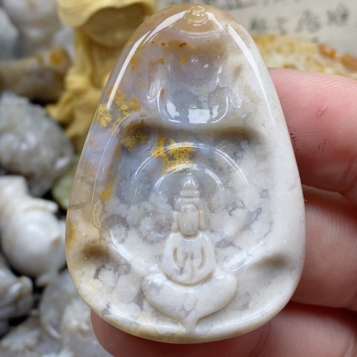 颈饰未镶嵌硅化珊瑚（珊瑚玉）