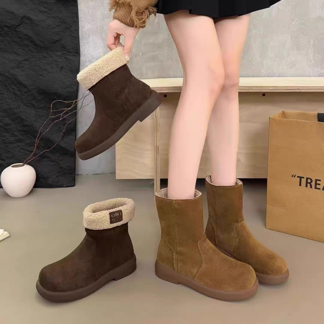 冬季爆款两穿时尚短筒加绒加厚保暖雪地靴