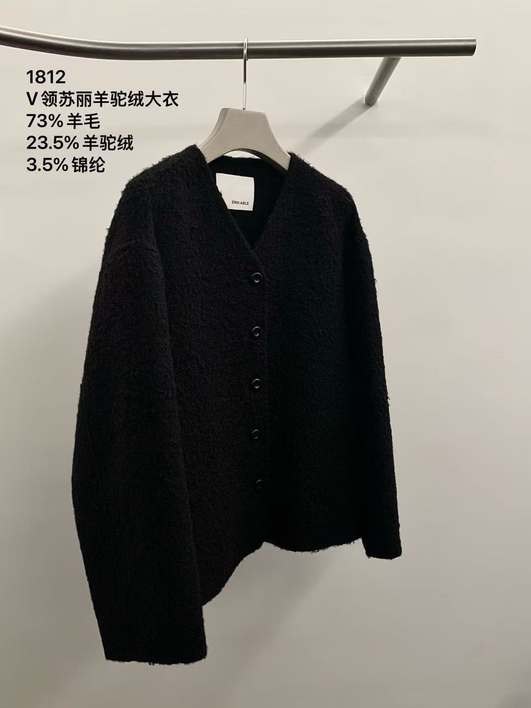 小柒-十三行常规厚款短款直下摆保暖毛呢外套女士短外套夹克简约