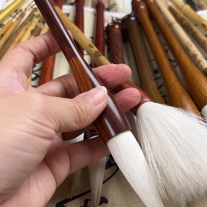 酸枝木杆狼羊兼毫提斗1支出锋6.5左右口径1.7左右