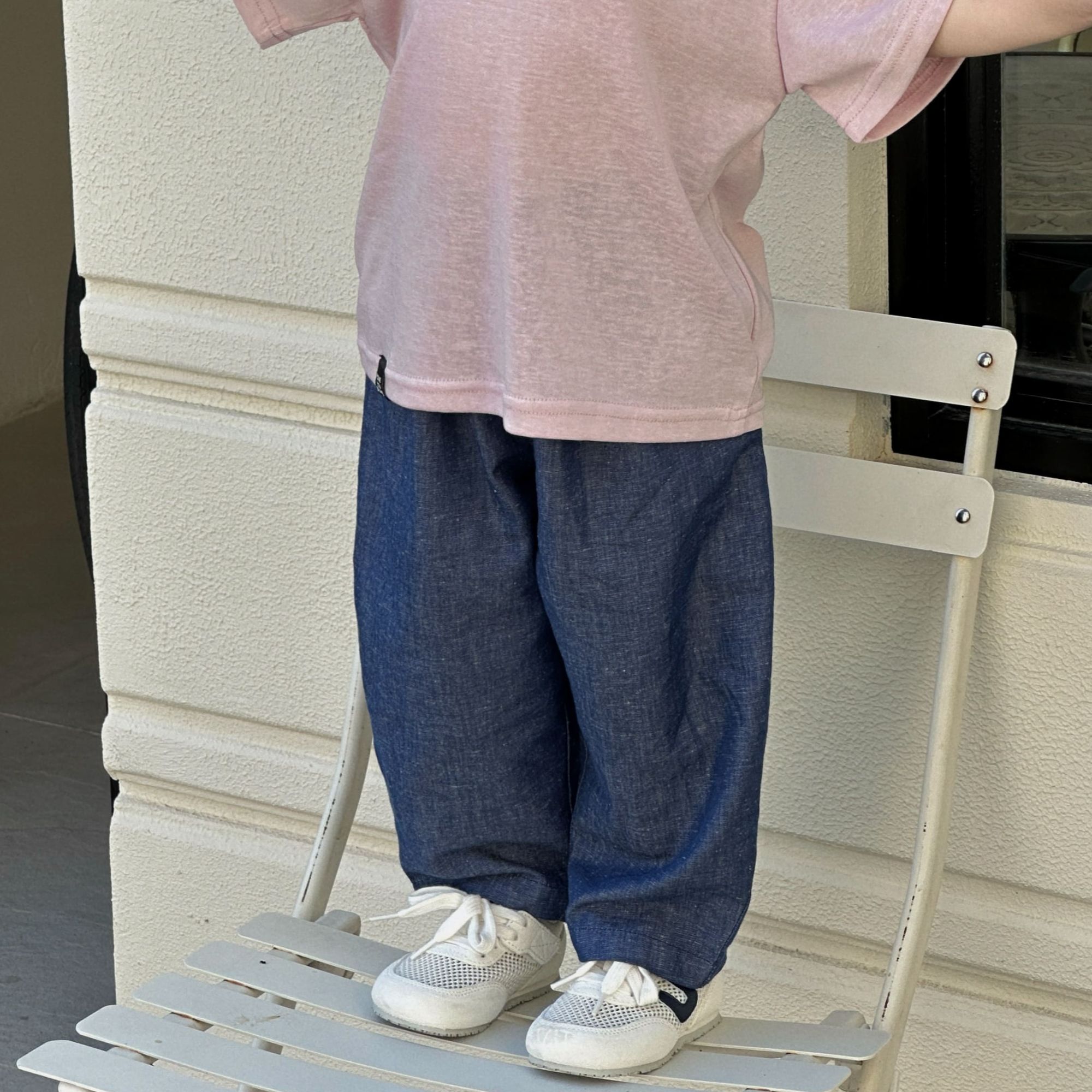 现货【天丝棉麻牛仔】男童夏季透气棉麻混纺防蚊长裤柔软CU25051