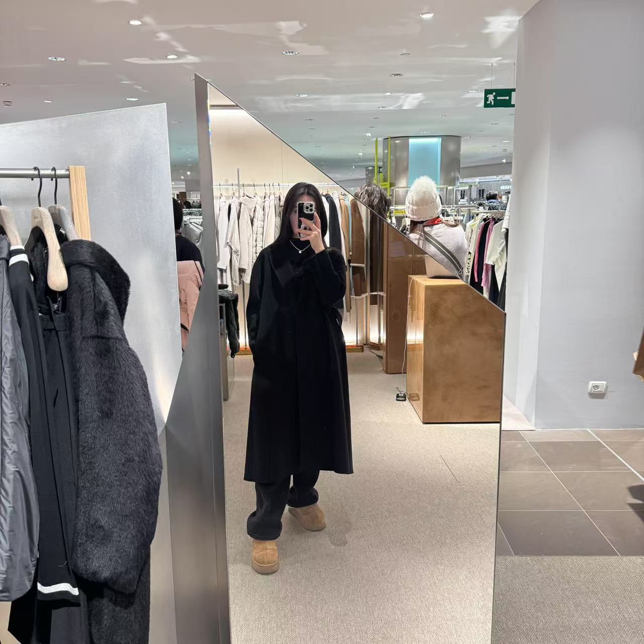 全新未使用 MaxMara /GG/女士s线 esturia黑色大衣