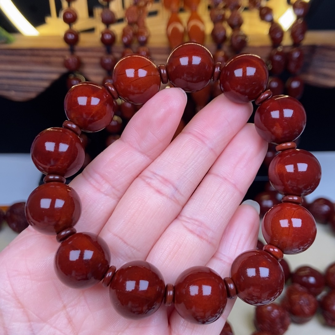 橄榄核吊坠正圆光珠