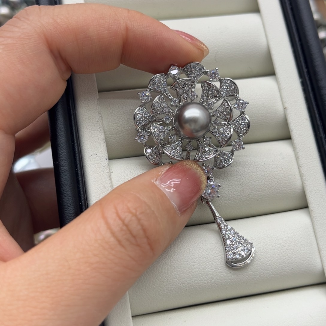 胸针合金海水珍珠