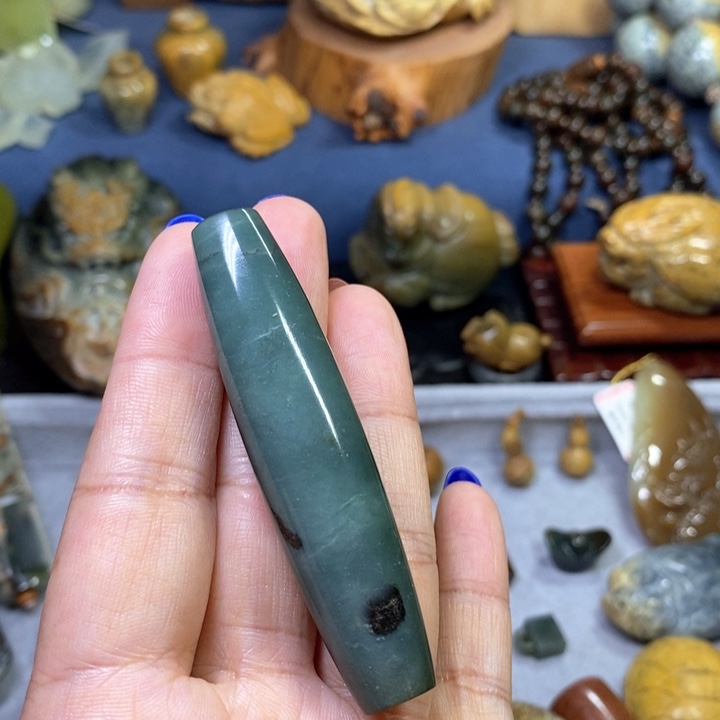 蛇纹石玉花玉勒子未镶嵌