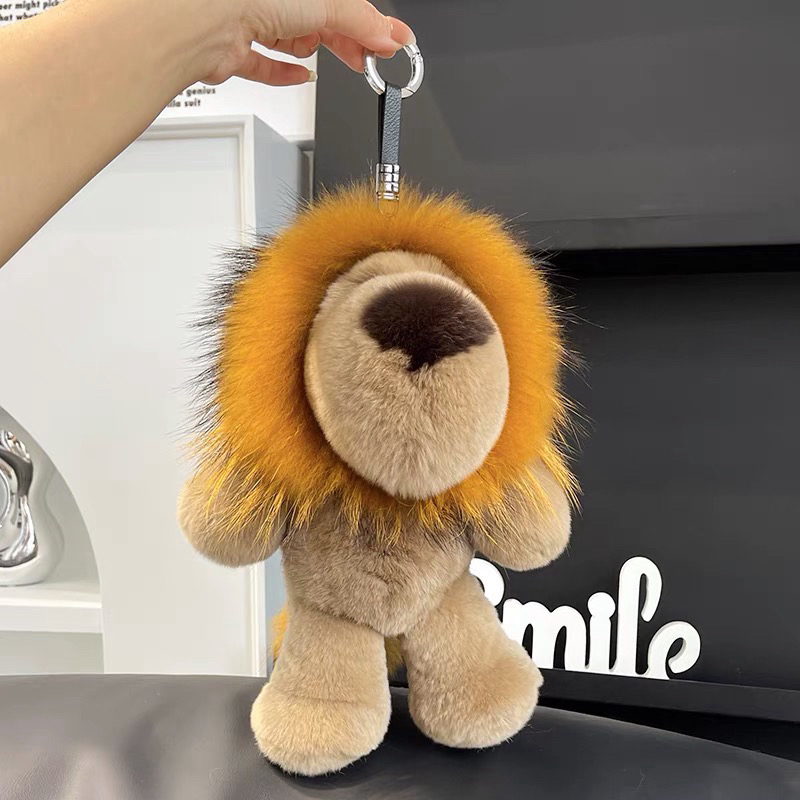 （大群30公分狮子）手工獭兔毛大号狮子包包钥匙扣玩偶高品质礼品