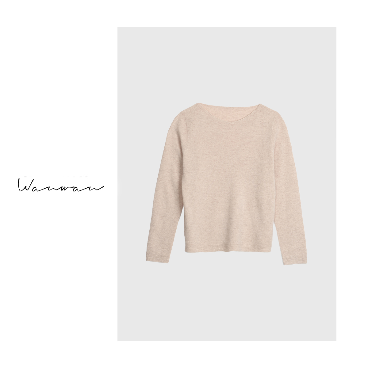 WANWAN【100美丽诺羊毛】软糯女士长袖毛针织衫