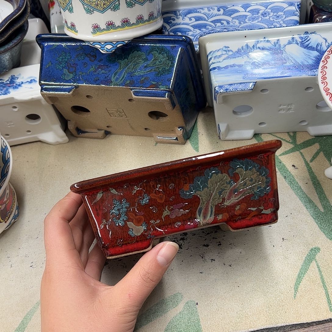 紫砂花盆709号瑕疵15/12/5cm窑变